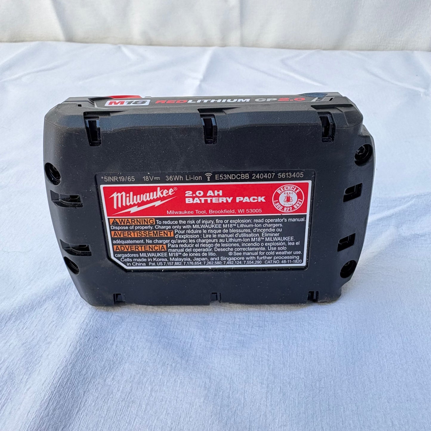 Milwaukee
M18 18-Volt 2.0 Ah Lithium-Ion Compact Battery