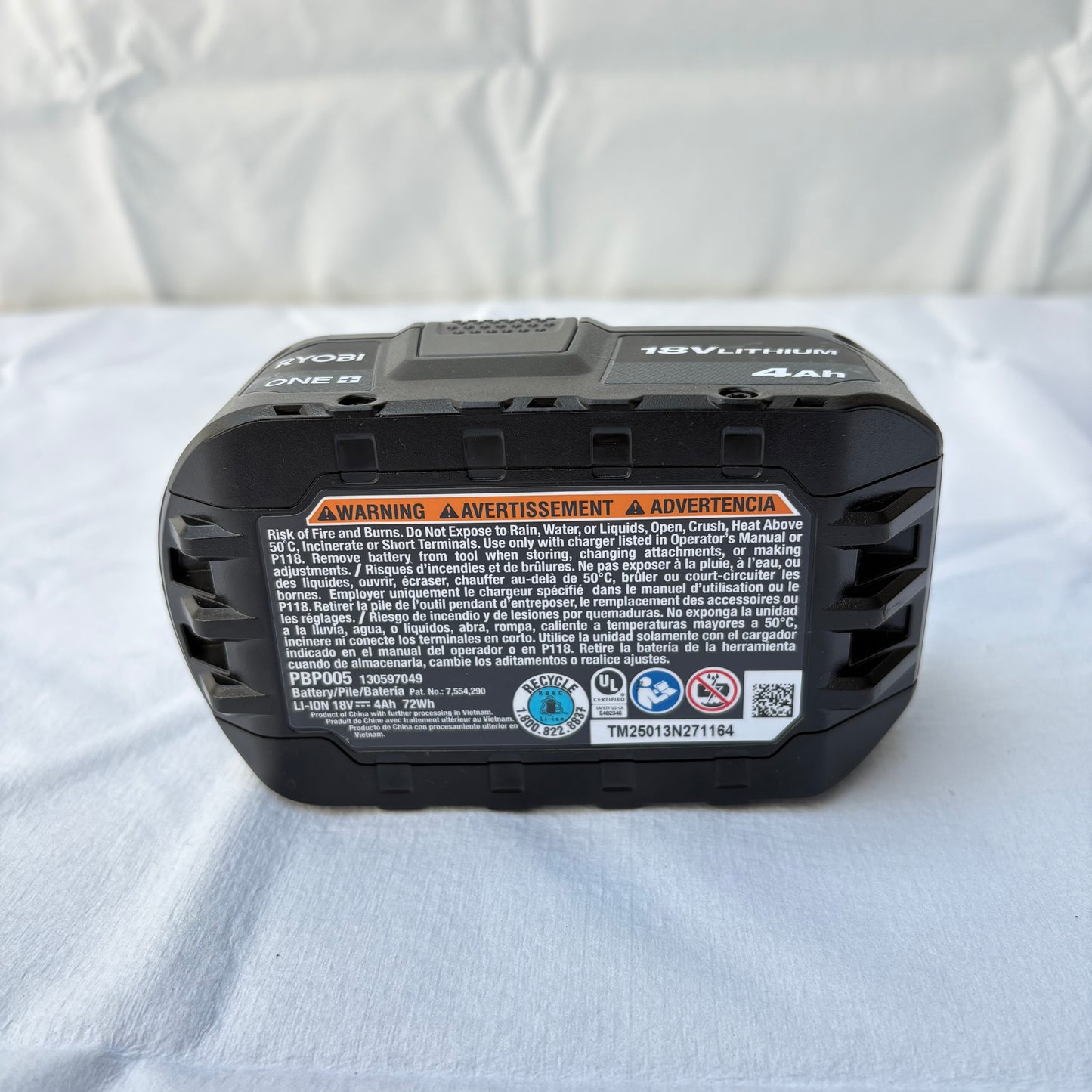 RYOBI
ONE+ 18V 4.0 Ah Lithium-Ion Battery